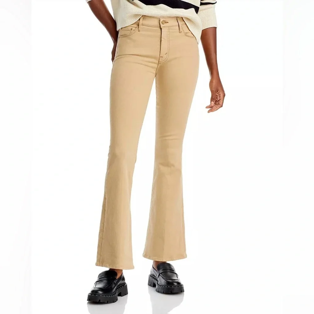 MOTHER Weekender High Rise Flare Jeans In Sand - Picture 2 of 5